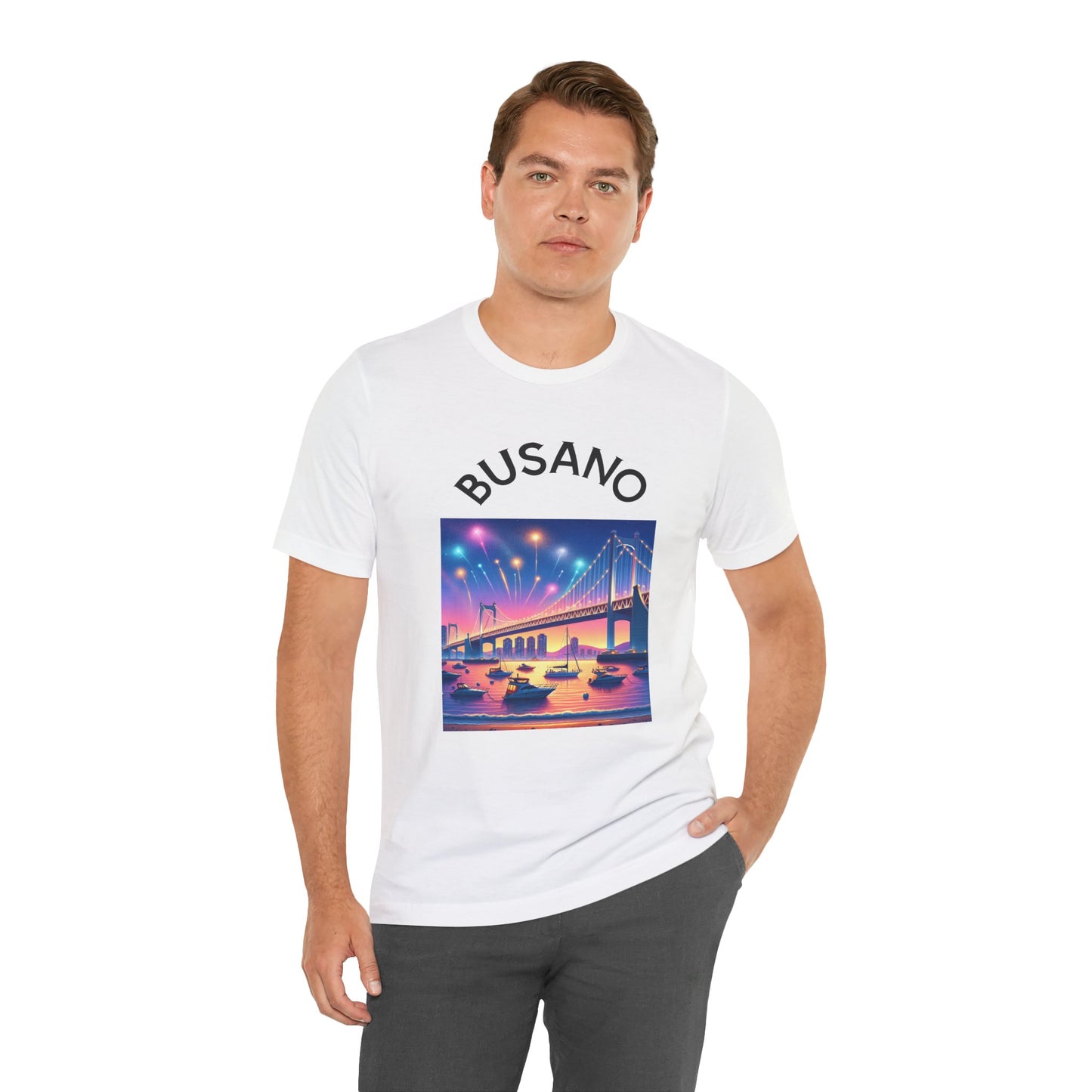 Busan Graphic Tee - Vibrant Short Sleeve T-Shirt for Travel Lovers